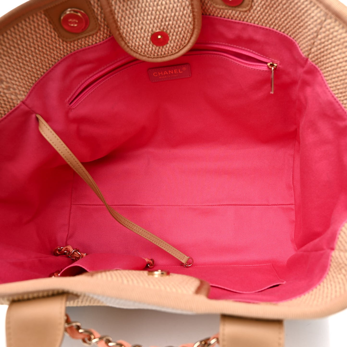 Straw Raffia Calfskin Striped Medium Deauville Tote Black Beige Ivory