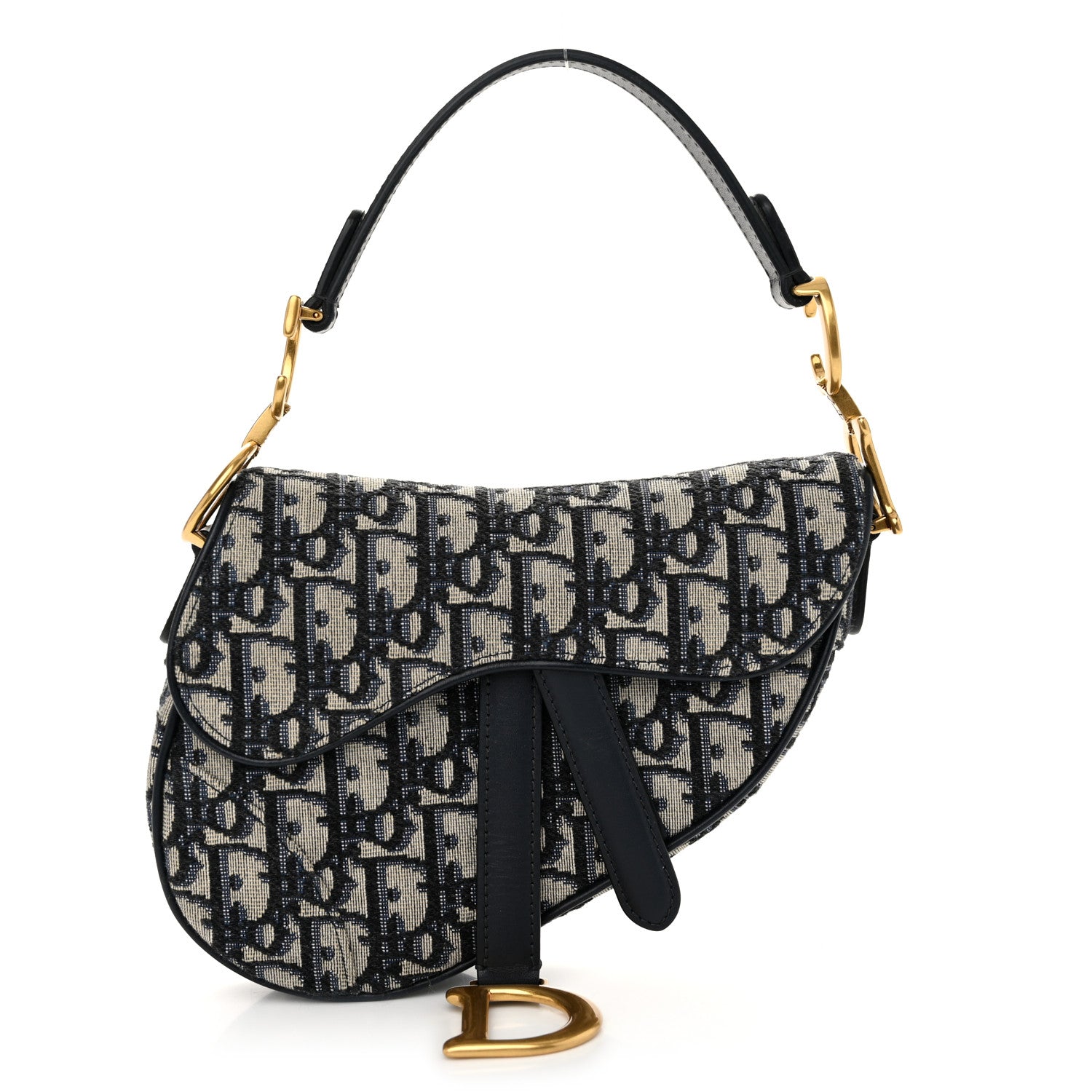 Christian Dior Oblique Mini Saddle Bag Blue 1 of 11