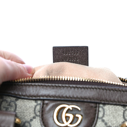 Gucci GG Supreme Monogram Web Small Ophidia Boston Bag Beige New Acero 7 of 13