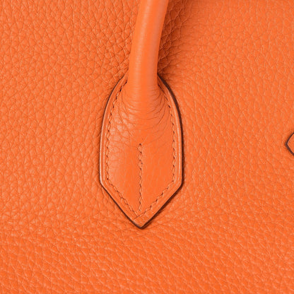 Hermes Taurillon Clemence Birkin 35 Orange 29 of 32