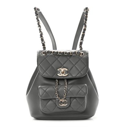 Chanel Lambskin Quilted Small Duma Drawstring Backpack Grey 1 of 11