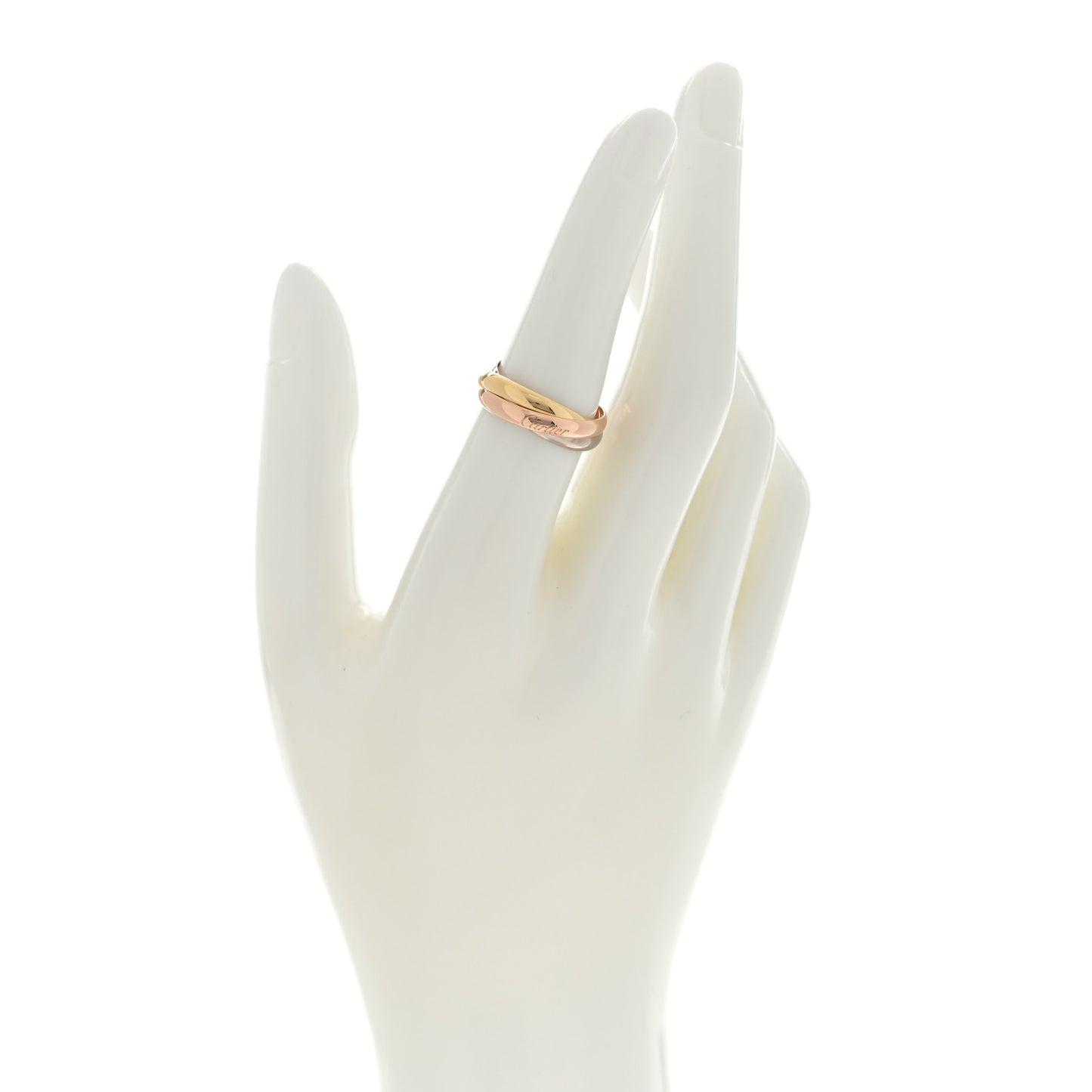 18K Pink Yellow White Gold Small Trinity Ring 52 6
