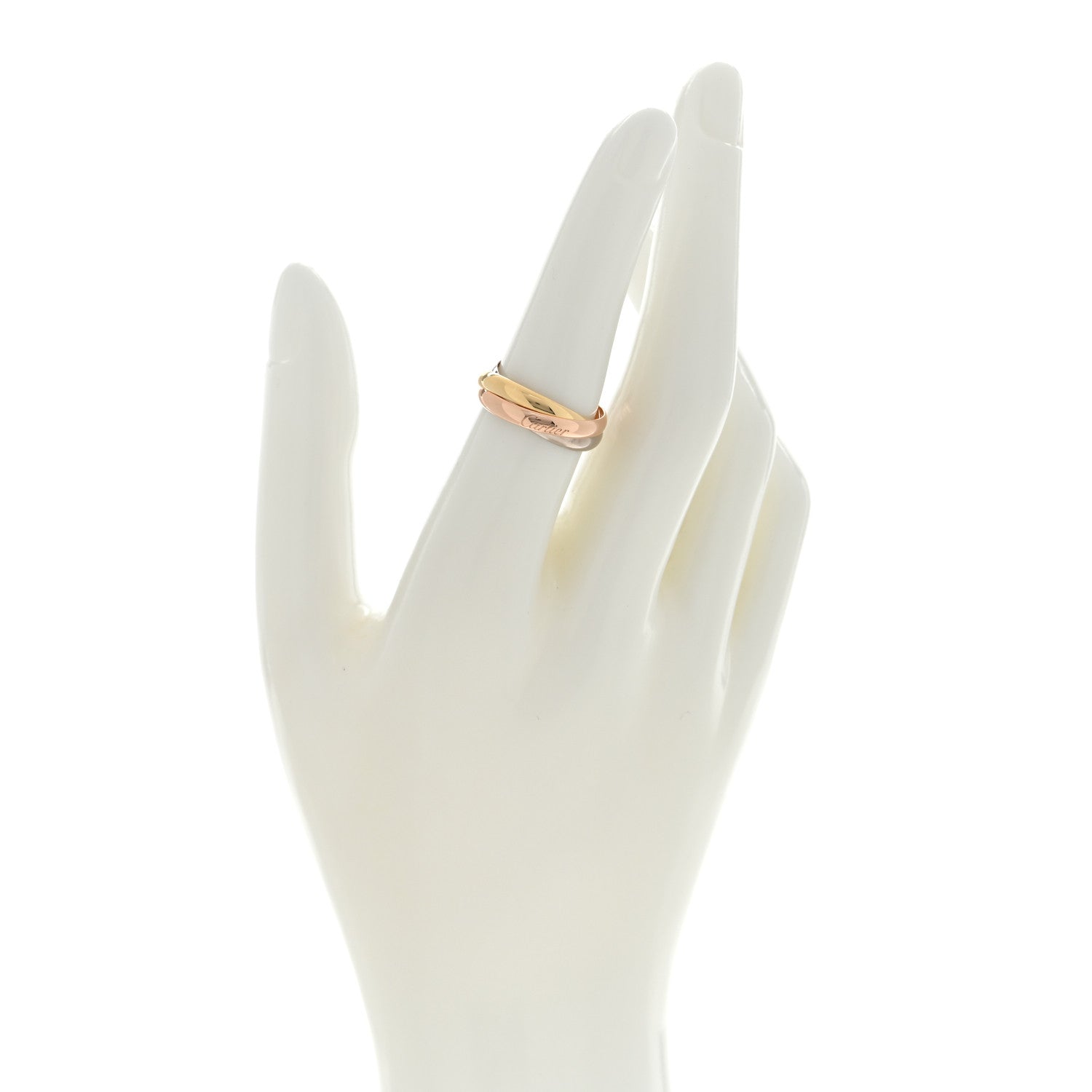 Cartier 18K Pink Yellow White Gold Small Trinity Ring 52 6 2 of 5