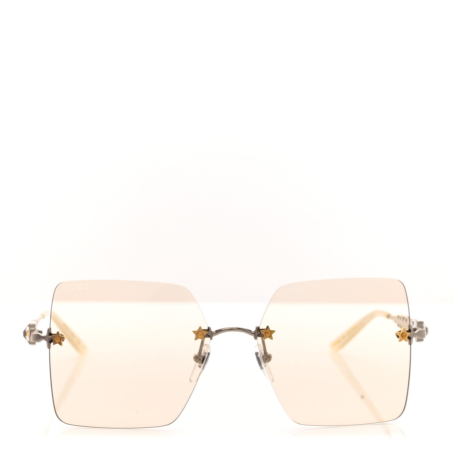 Gucci Crystal Metal Sunglasses GG0644S Gold Silver 2 of 8