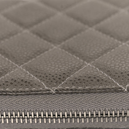 Chanel Caviar Quilted Large Gusset Zip Around Wallet Grey 14 of 15