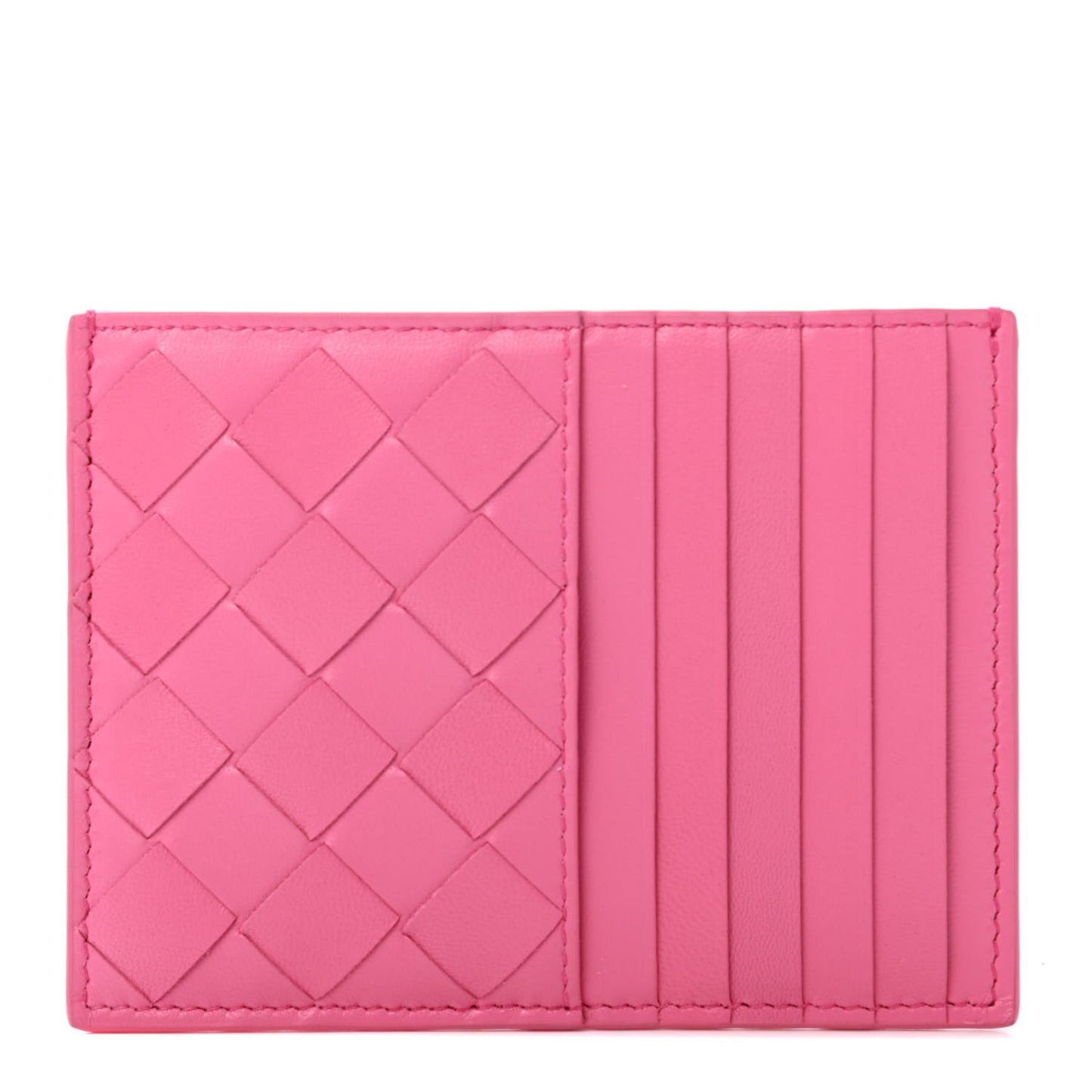 Nappa Intrecciato Card Case Pink