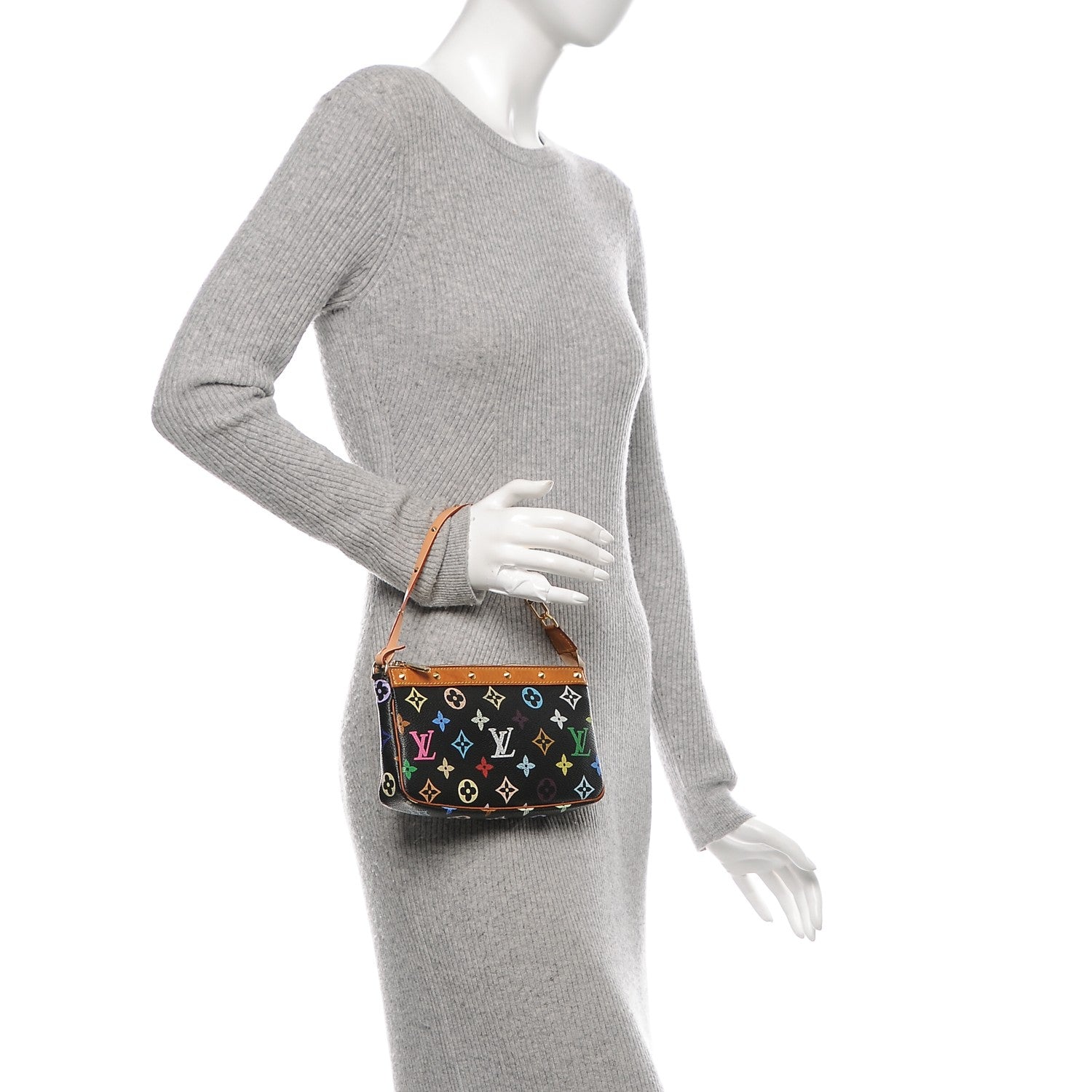 Louis Vuitton Monogram Multicolor Pochette Accessories Black 2 of 6