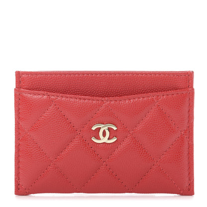 Chanel Caviar Quilted Card Holder Red 1 of 11