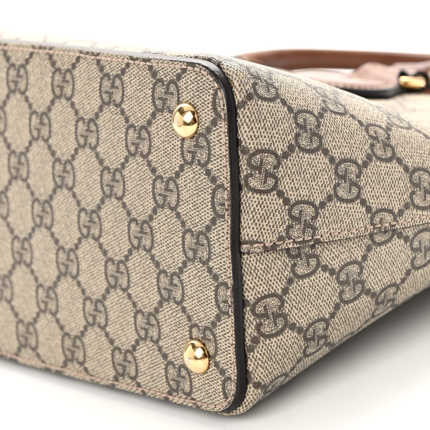 Gucci GG Supreme Monogram Small Zip Top Tote Beige Tuscany 10 of 11