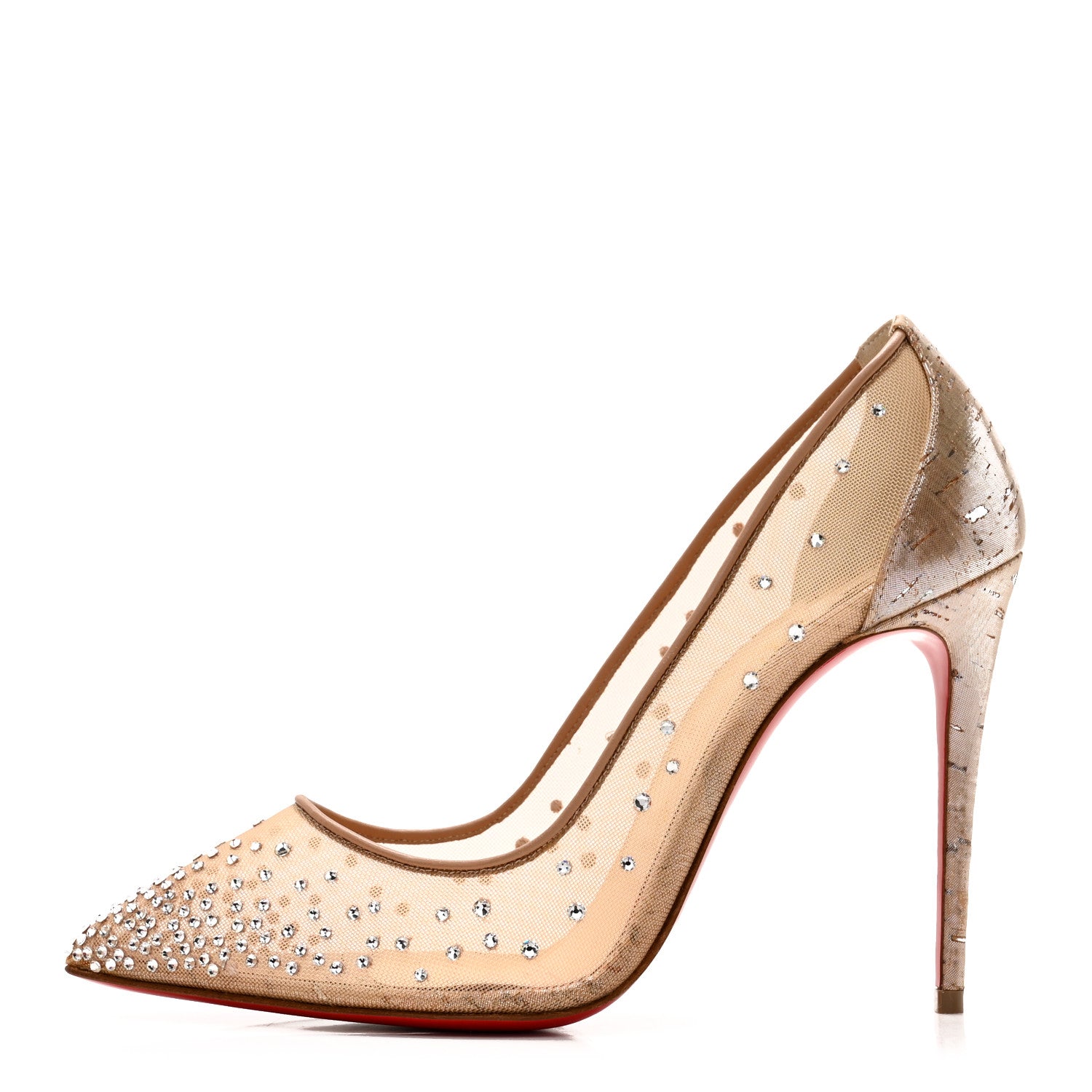 Christian Louboutin Crystal Strass Follies Leige 100 Pumps 37.5 Silver 1 of 10