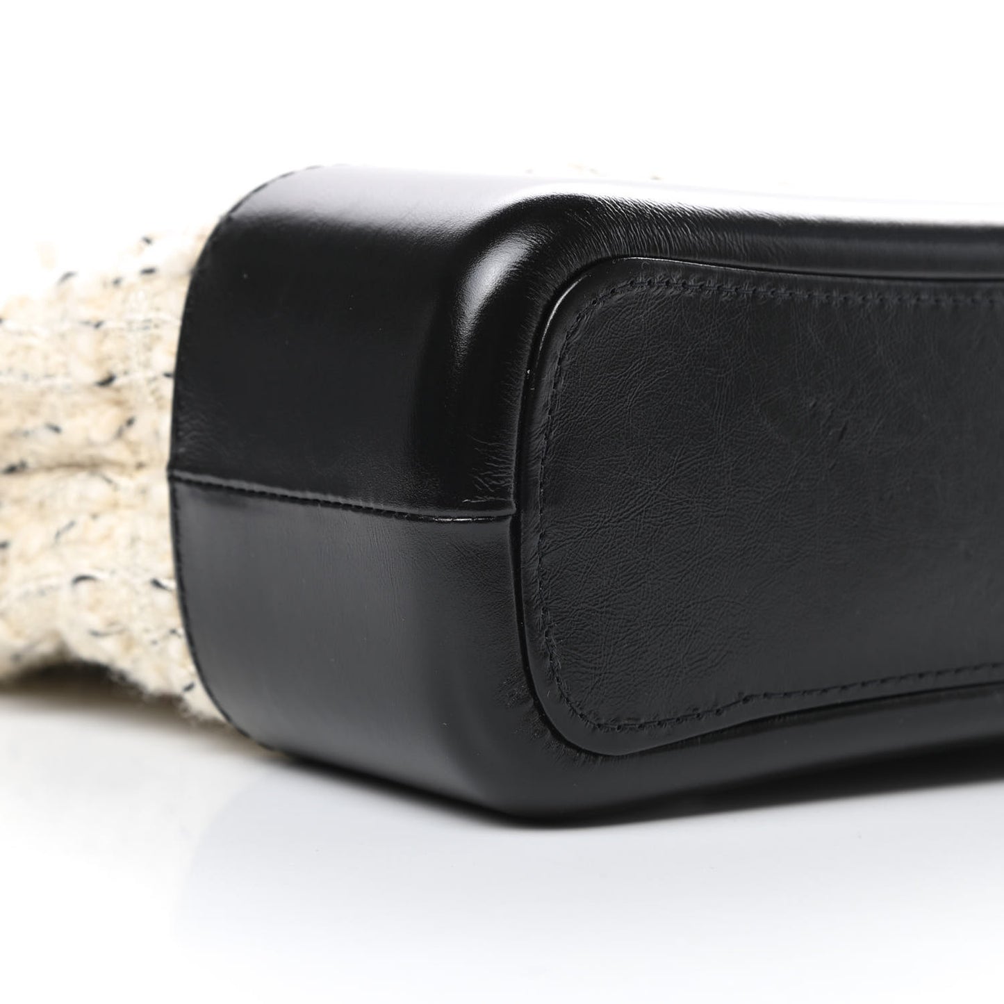 Tweed Calfskin Quilted Medium Gabrielle Hobo Ivory Black
