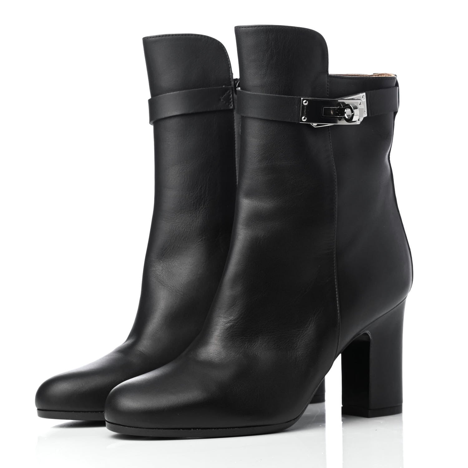 Hermes Calfskin Joueuse Ankle Boots 35 Black 3 of 7