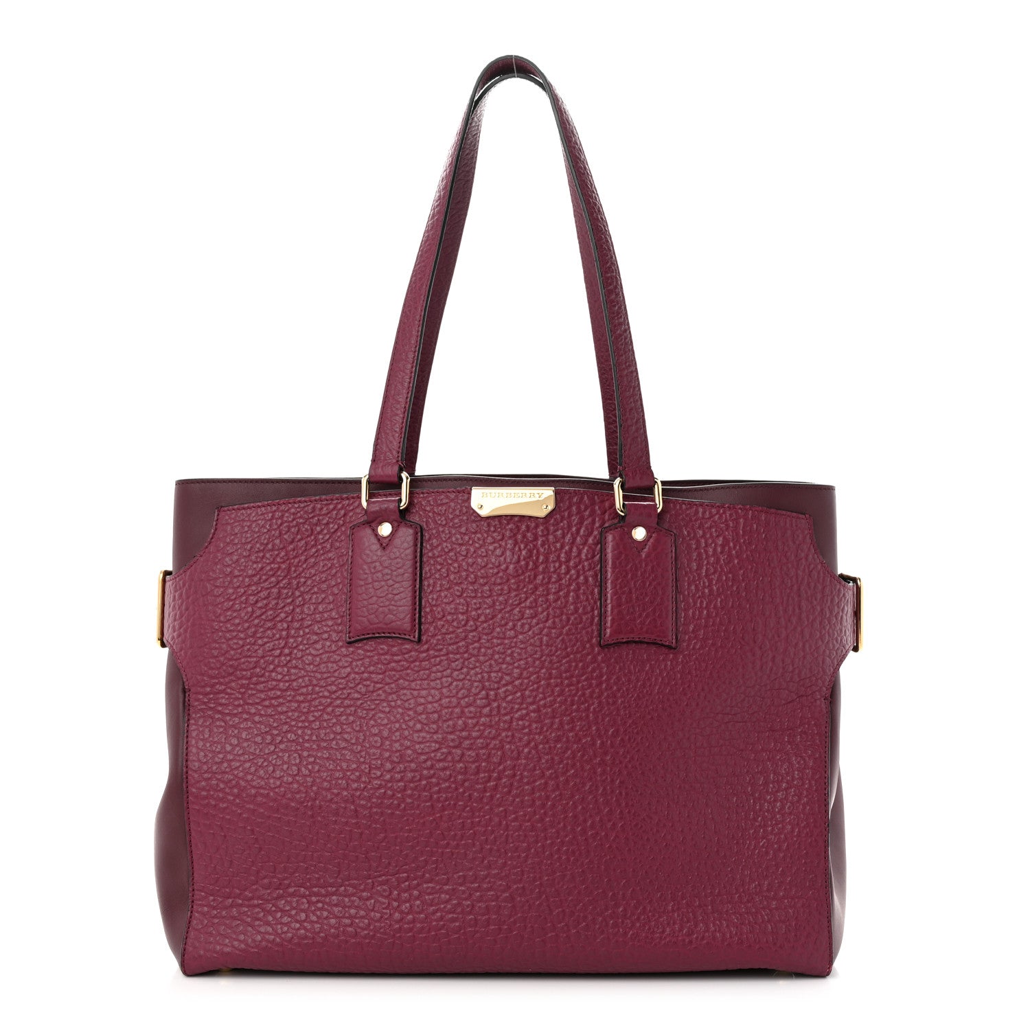 Burberry Heritage Grain Smooth Calfskin Large Clarborough Tote Damson Magenta 1 of 10