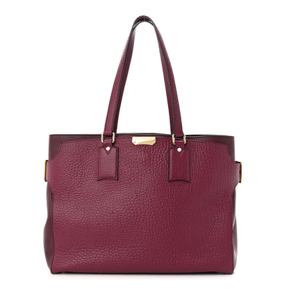 Burberry Heritage Grain Smooth Calfskin Large Clarborough Tote Damson Magenta 1 of 10