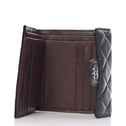 Chanel Lambskin Quilted Small Compact Wallet Black 5 of 8