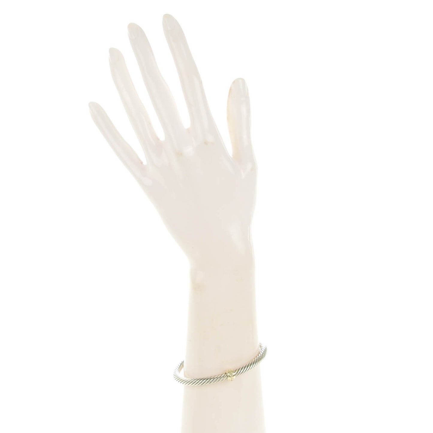 Sterling Silver 14K Yellow Gold 5mm Cable Classics Single Station Bracelet