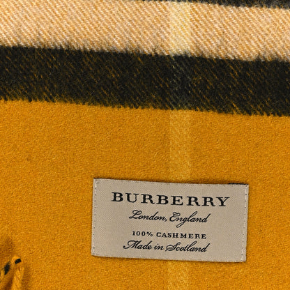 Burberry Cashmere House Check Fringe Scarf Yellow 4 of 4