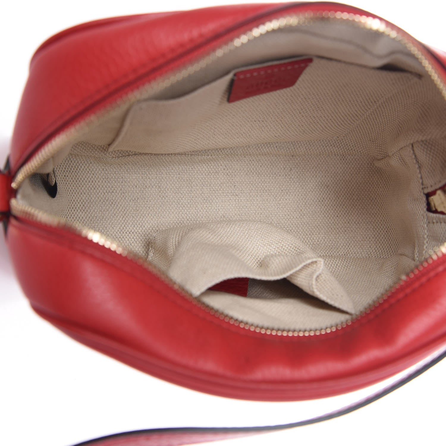 Gucci Pebbled Calfskin Small Soho Disco Bag Tabasco Red 5 of 7