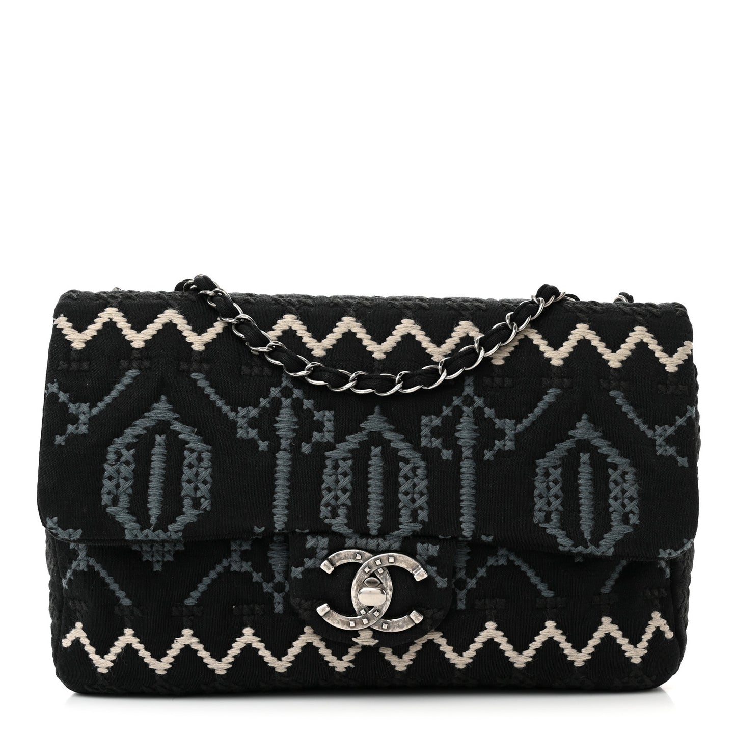 Jersey Embroidered Paris Dallas Flap Black