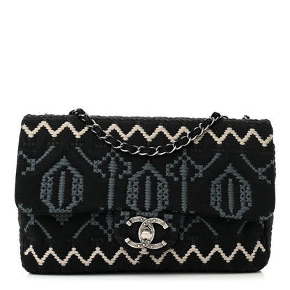 Chanel Jersey Embroidered Paris Dallas Flap Black 1 of 16