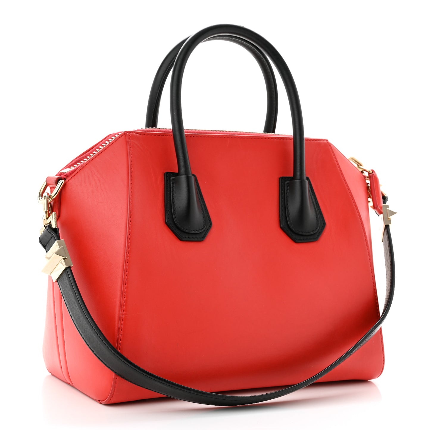 Smooth Calfskin Small Bi-Color Antigona Red Black
