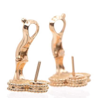Van Cleef & Arpels 18K Yellow Gold Vintage Alhambra Earrings 3 of 4
