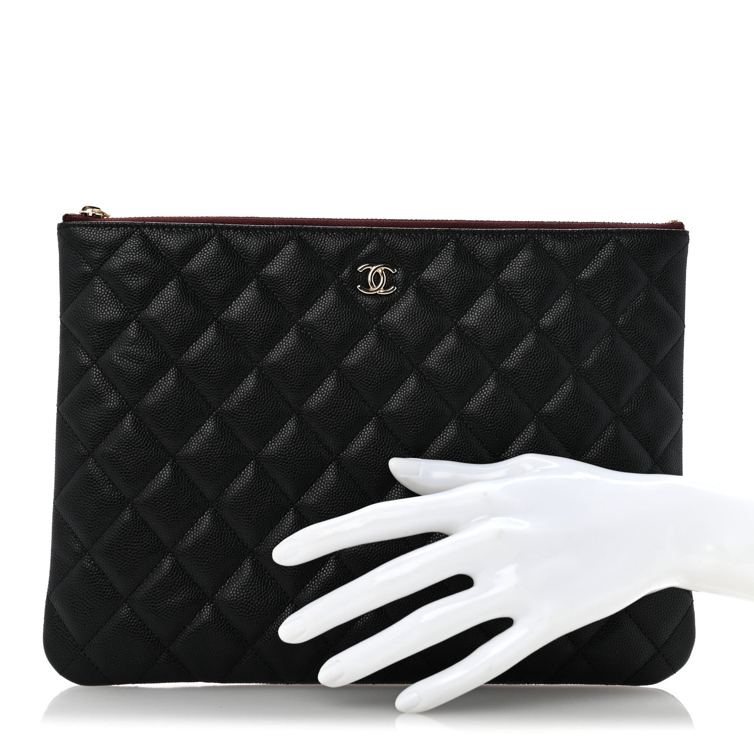Chanel Caviar Quilted Medium Cosmetic Case Black 2 of 9