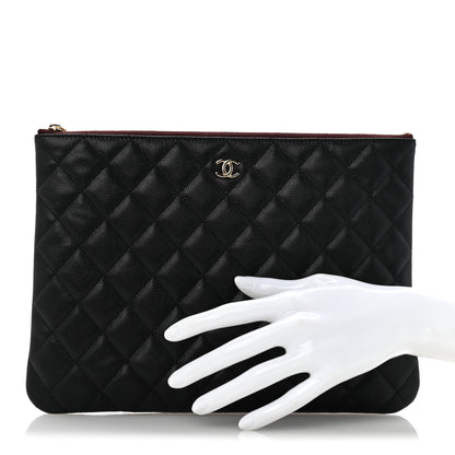Chanel Caviar Quilted Medium Cosmetic Case Black 2 of 9
