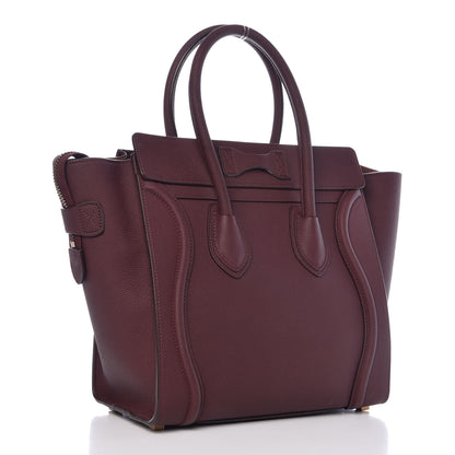 Celine Baby Drummed Calfskin Micro Luggage Burgundy 3 of 9