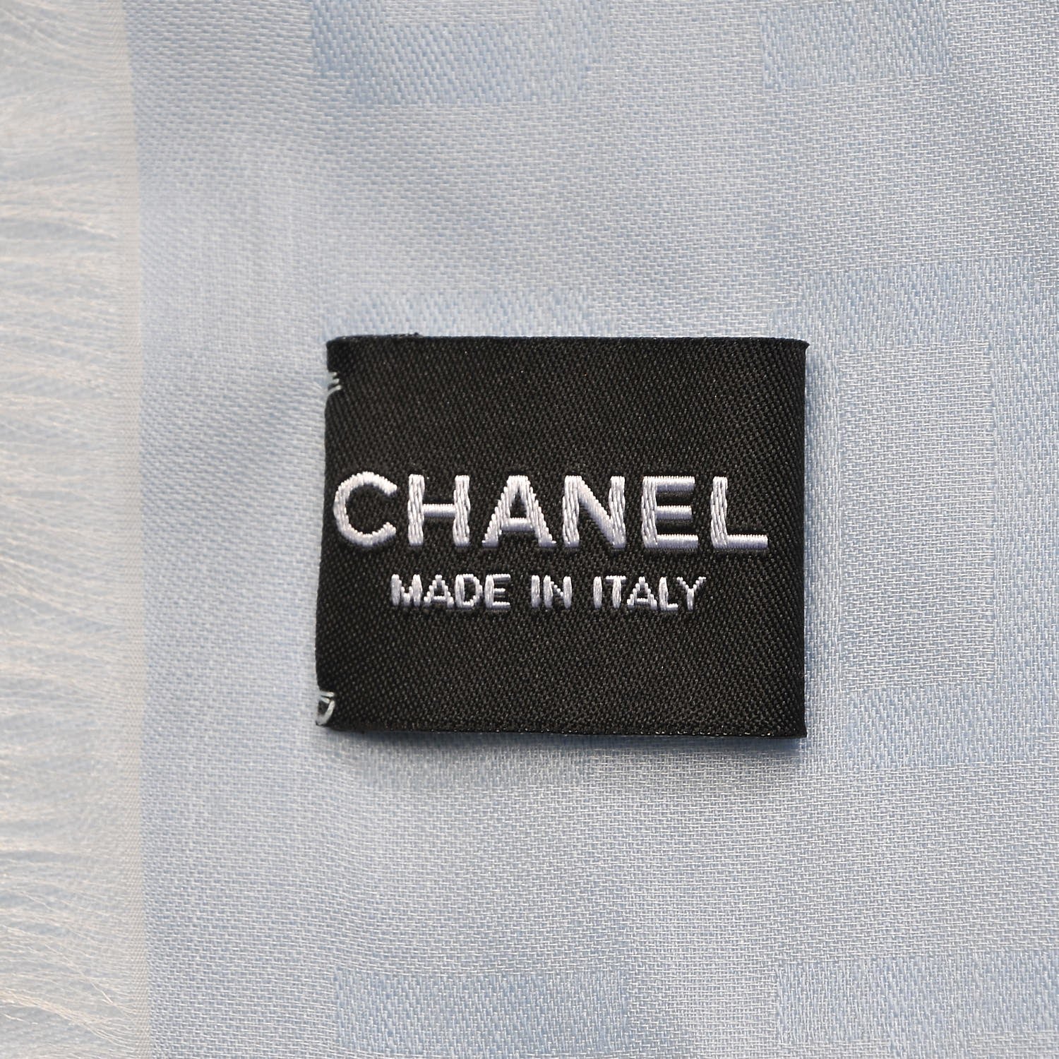 Chanel Silk Cashmere N°5 Square Scarf Light Blue 3 of 4