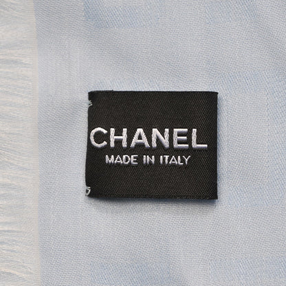 Chanel Silk Cashmere N°5 Square Scarf Light Blue 3 of 4