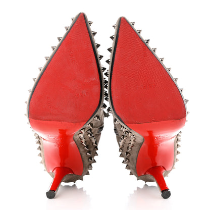 Christian Louboutin Veau Velours Willetta 100 Ankle Boots 36.5 Cendre Gun 5 of 10