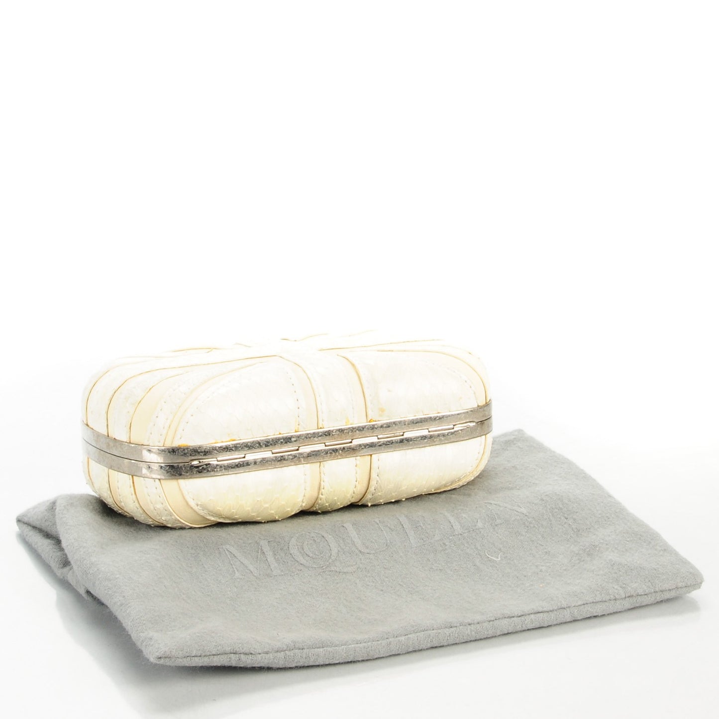 Calfskin Snakeskin Britannia Skull Box Clutch