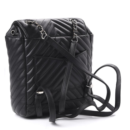 Chanel Calfskin Chevron Quilted Small Urban Spirit Backpack Black 2 of 10