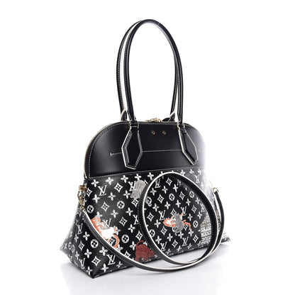 Louis Vuitton Calfskin Catogram Alma Souple MM Black 4 of 8