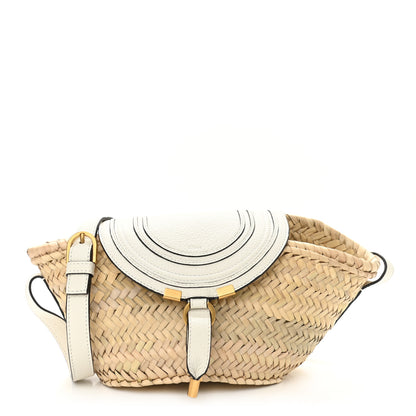 Chloe Raffia Calfskin Marcie Basket White 1 of 11