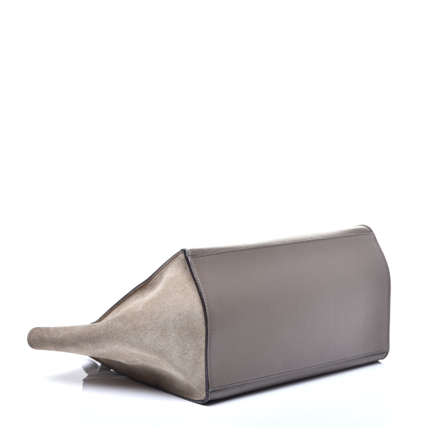 Drummed Calfskin Suede Medium Trapeze Souris