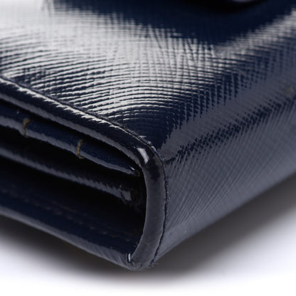 Prada Saffiano Vernice Bow Continental Wallet Baltico 11 of 15
