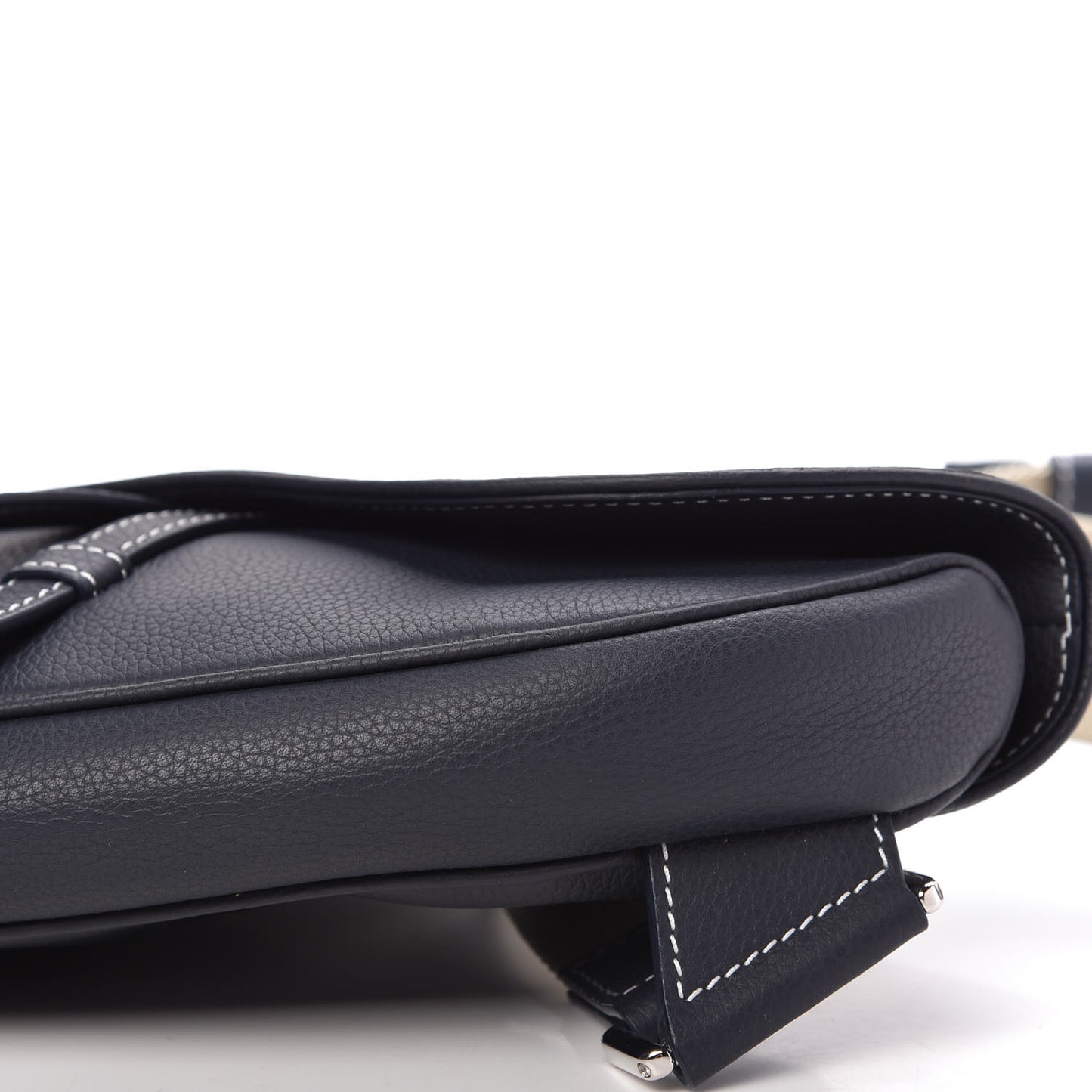 Grained Calfskin Kim Jones Saddle Bag Navy Blue