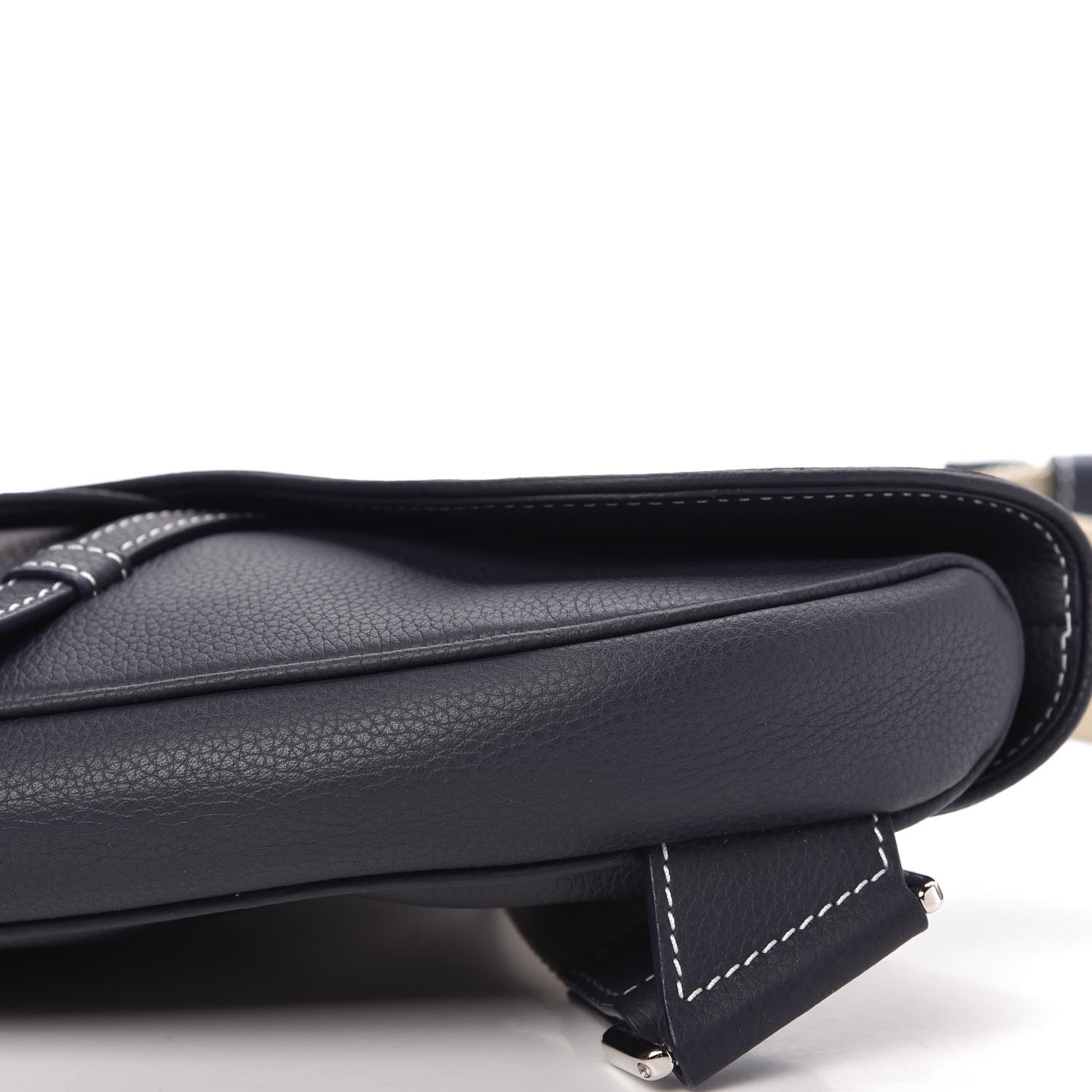 Christian Dior Grained Calfskin Kim Jones Saddle Bag Navy Blue 6 of 11