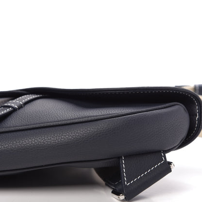 Christian Dior Grained Calfskin Kim Jones Saddle Bag Navy Blue 6 of 11