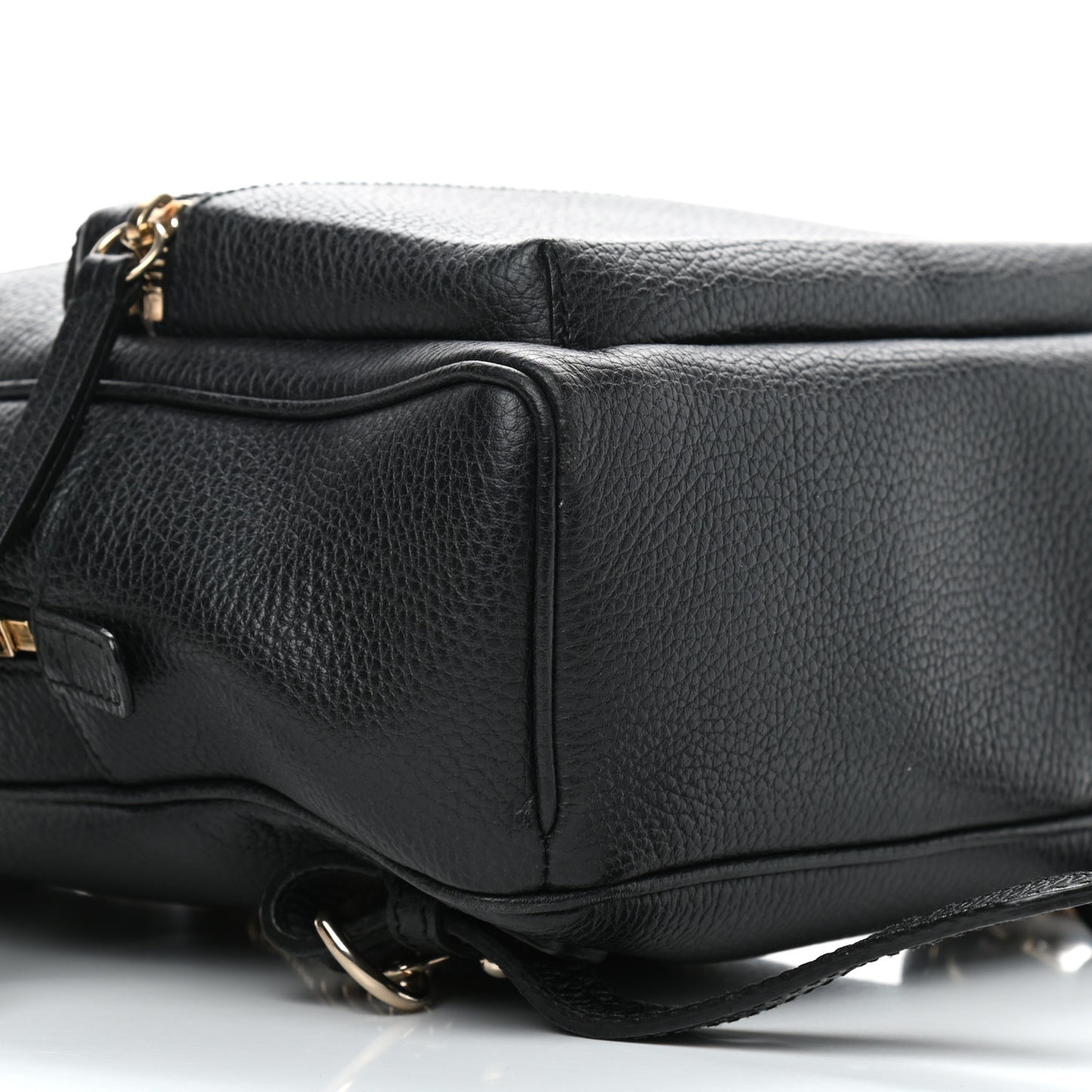 Pebbled Calfskin Soho Chain Backpack Black