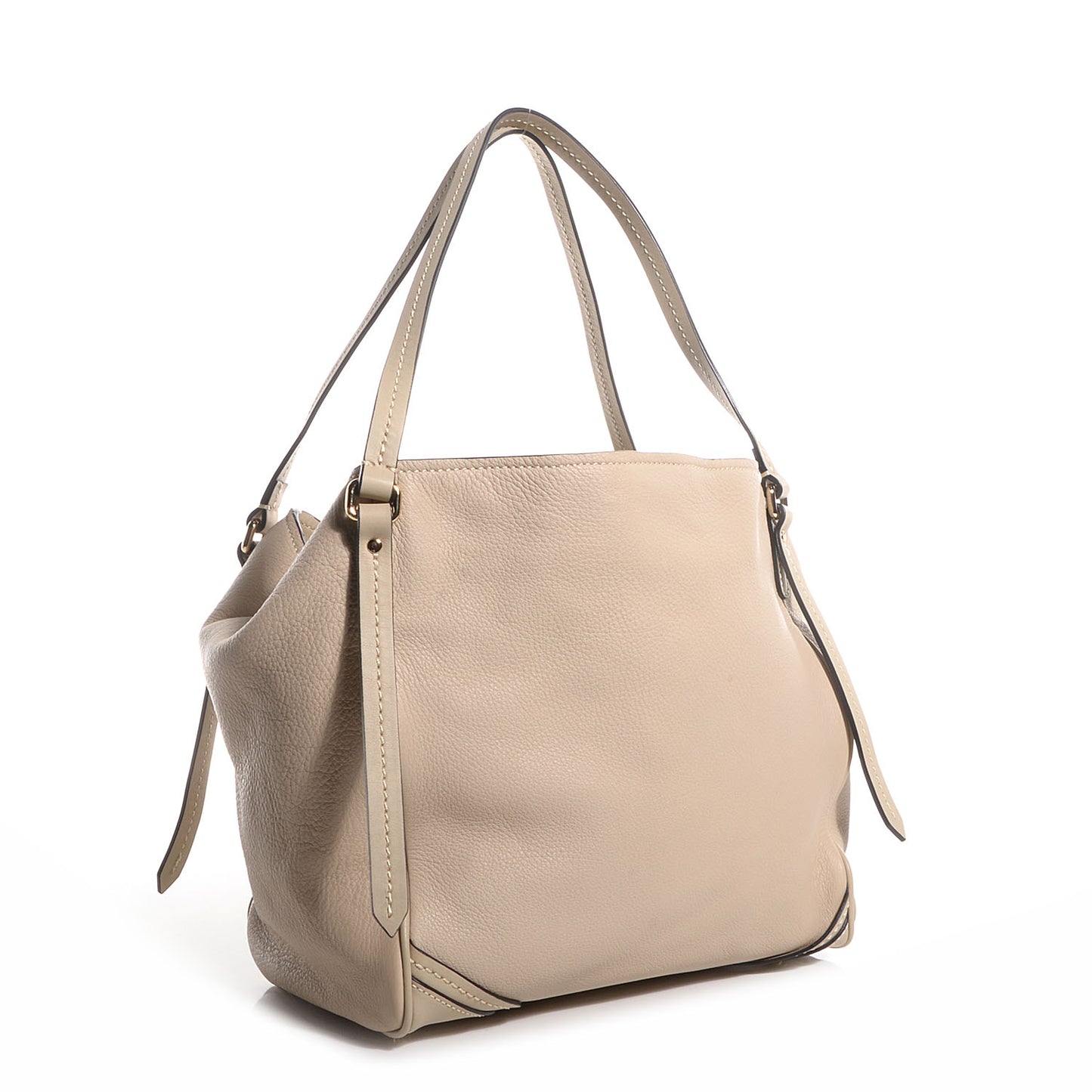 Textured Leather Small Canterbury Tote Beige