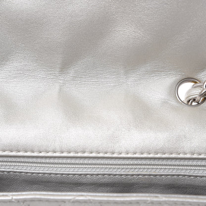 Chanel Metallic Lambskin Quilted Jumbo Single Flap Silver 15 of 16