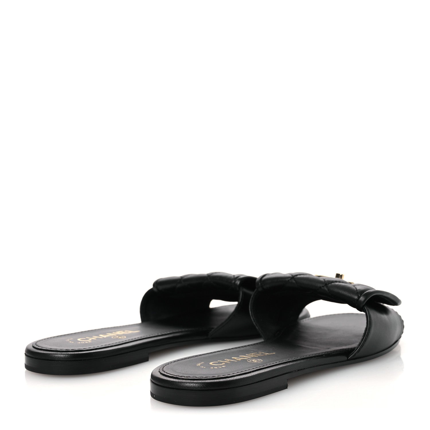 Chanel Lambskin Quilted Turnlock Flat Mules 39 Black 39.5 Black 5 of 11