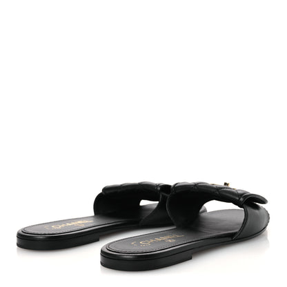 Chanel Lambskin Quilted Turnlock Flat Mules 39 Black 39.5 Black 5 of 11