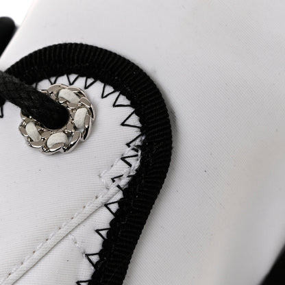 Chanel Fabric Grosgrain Quilted Cap Toe Lace Up Combat Boots 40 White Black 12 of 12
