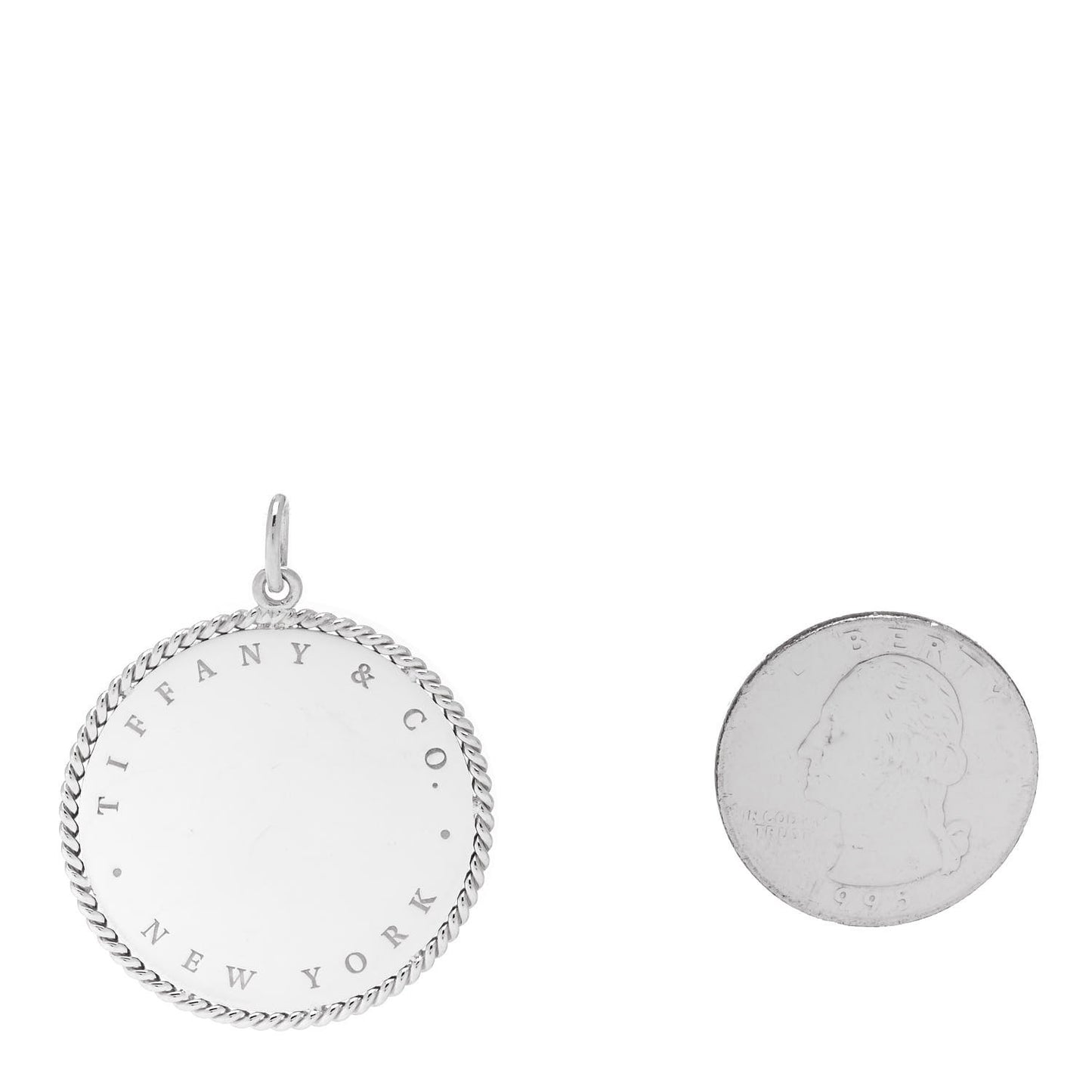 Sterling Silver Twist Round Charm Pendant