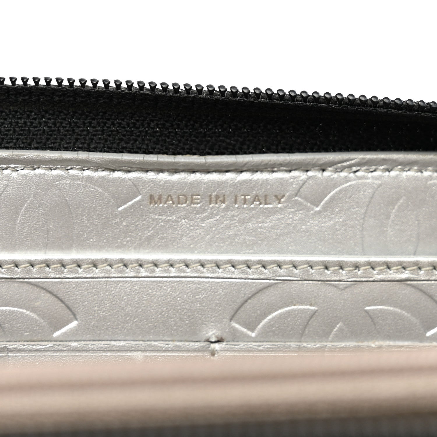 Chanel Calfskin Quilted Cambon Large Gusset Zip Around Wallet Black Silver 7 of 10