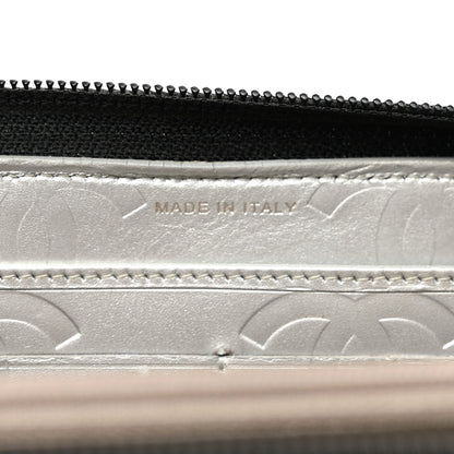 Chanel Calfskin Quilted Cambon Large Gusset Zip Around Wallet Black Silver 7 of 10